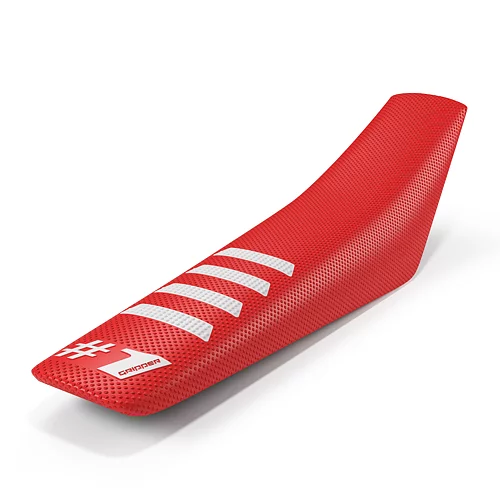One Gripper Seat Cover - RIBBED Red/white