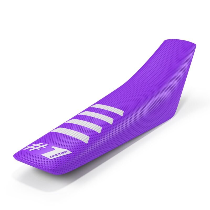 One Gripper Seat Cover - RIBBED Purple/White
