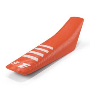 KK952 One Gripper Seat Cover - RIBBED Orange/White