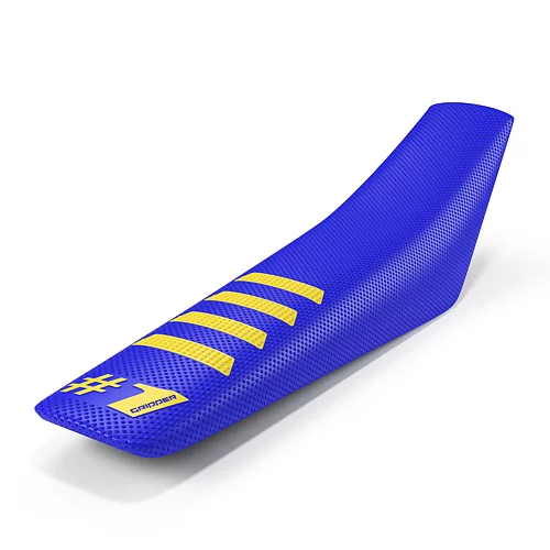 KK955 One Gripper Seat Cover - RIBBED Blue/Yellow