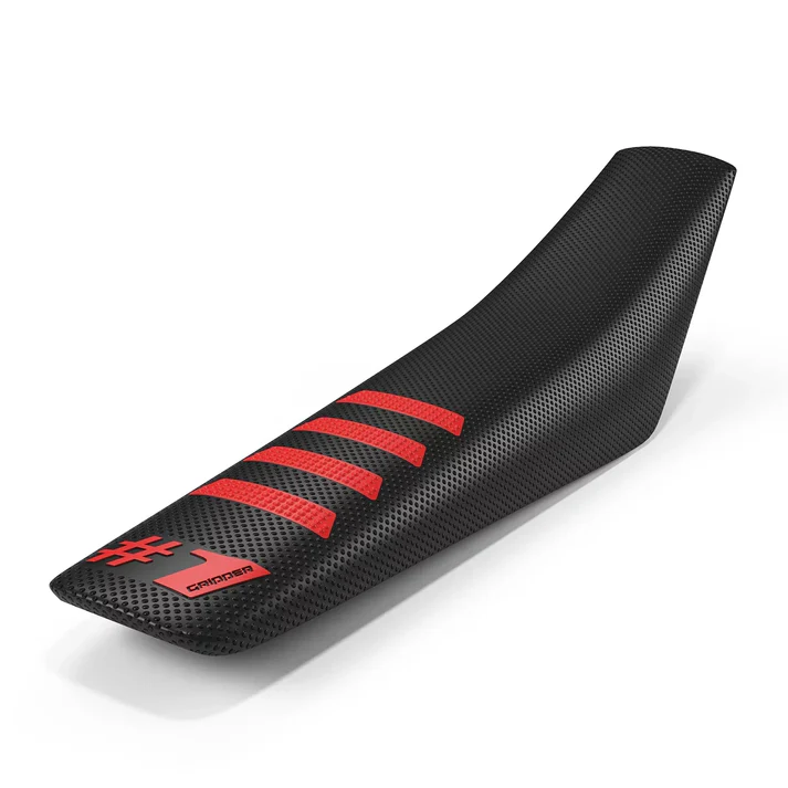 One Gripper Seat Cover - RIBBED Black/Red